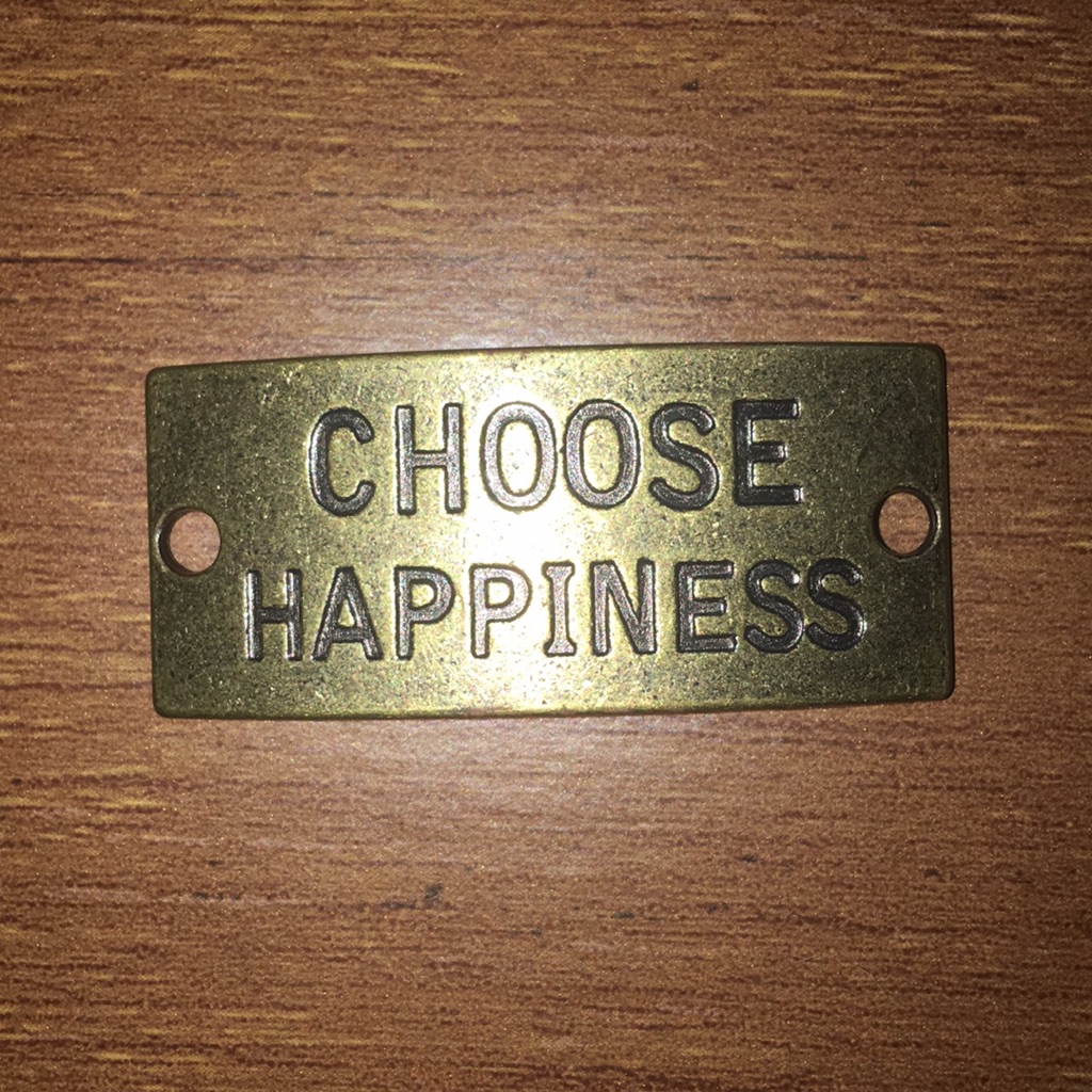 Choose Happiness Bronze Wrap Bracelet Charm Tag